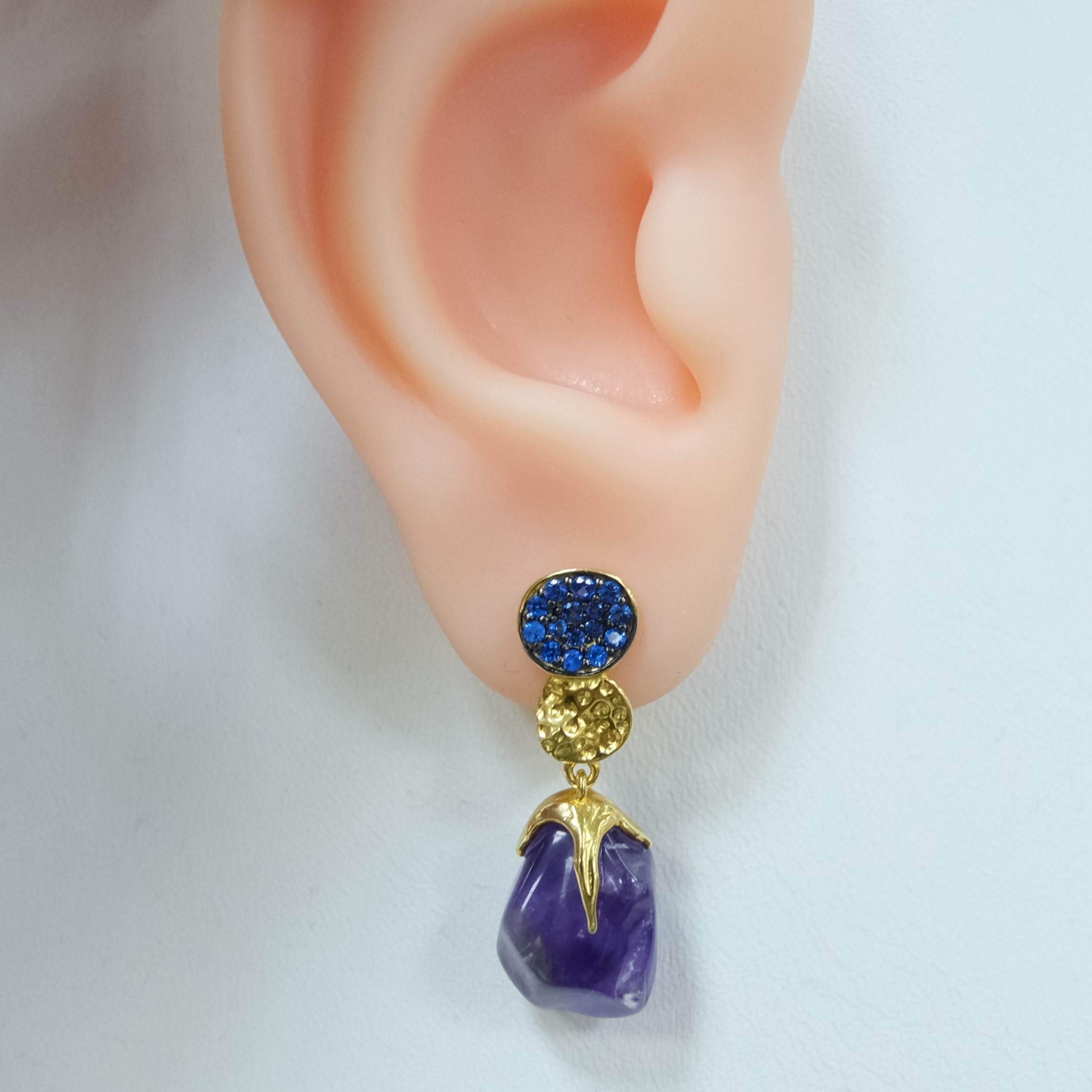 Серебряные серьги с аметистами